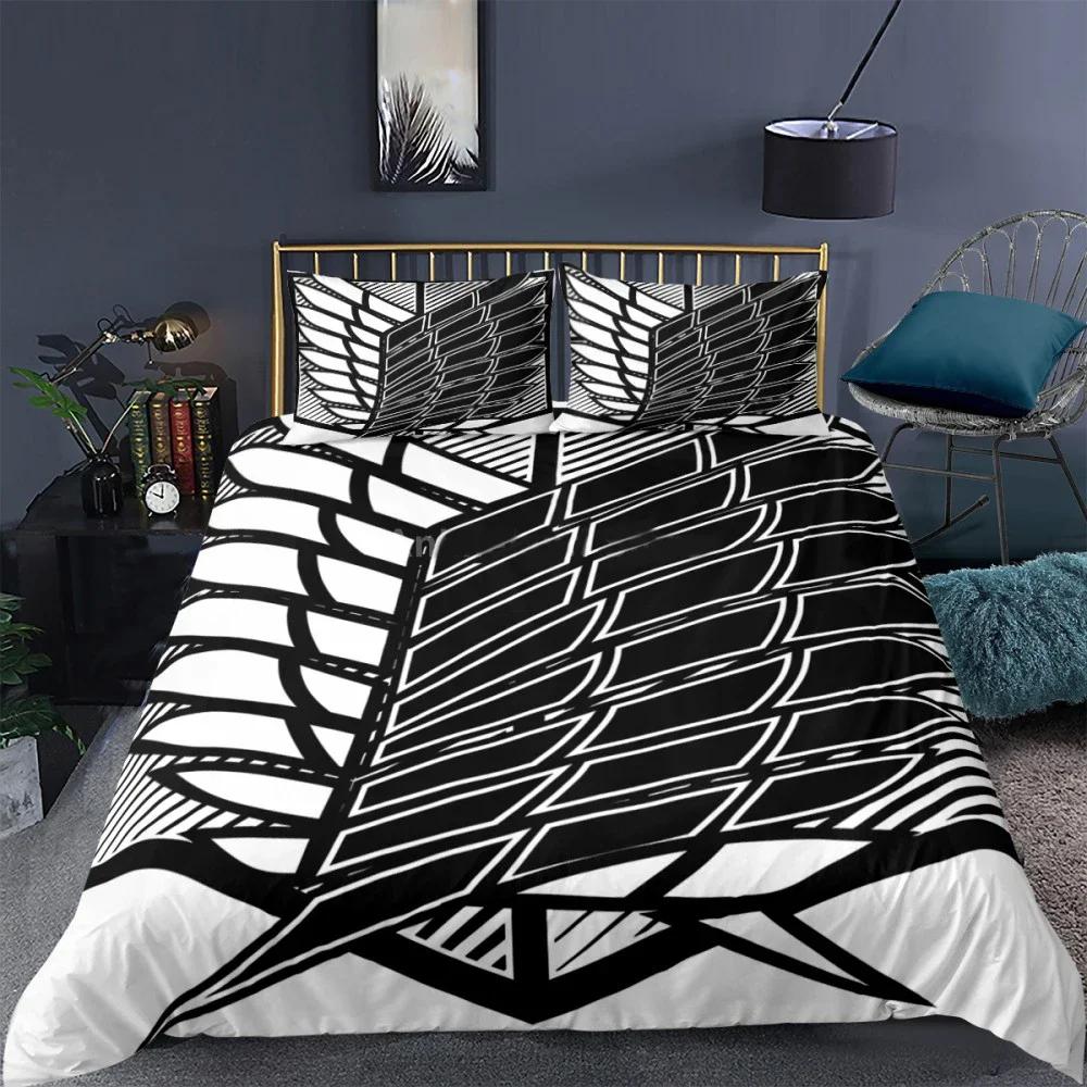3D Printed Attack On Titan AOT Bedding Set Anime Levi Duvet Cover Double Twin Full Queen King Adult Kids Bedclothes Quilt Cover