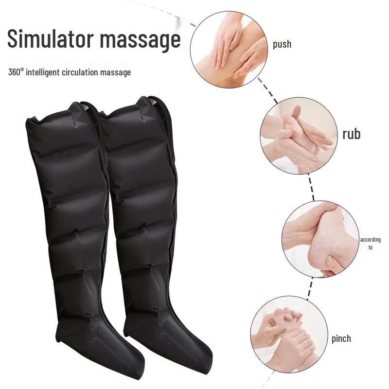 Portable Airwave Leg Sleeve Massager - Air Pressure Knee, Calf & Thigh Therapy Device