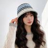 Brede Rand Gehaakte Panama Hoed Ademende Strand Zon Hoed Populaire Gestreepte Bucket Hat Dagelijks