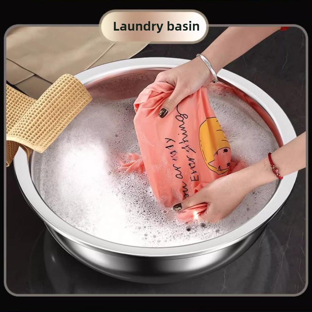 Commercial Stainless Steel Bowl 14" Heavy-Duty Rustproof (1/2PC) | Multi-Use for Cooking/Washing/Dishwashing