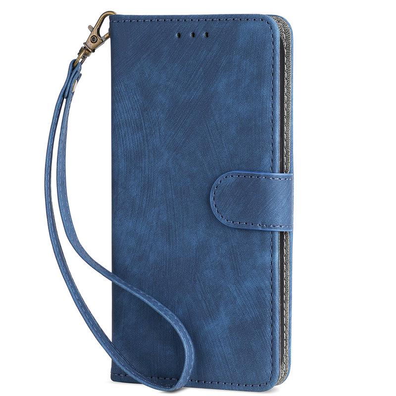 Compatible Nokia C02 Leather Case: Flip Stand with Card Slot & Magnetic Lanyard