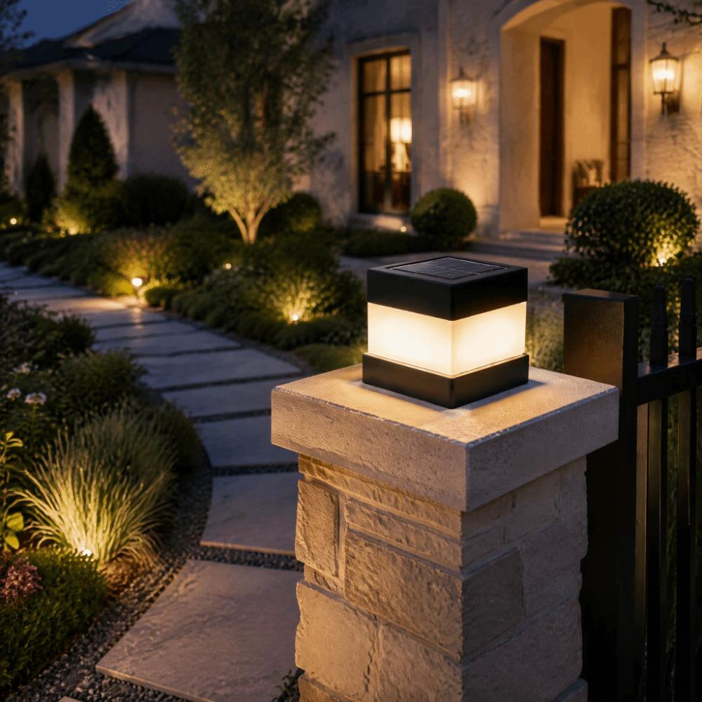 Automatic Outdoor Post Light Waterproof Fence Deck Lamp Road Solar Fence Lights  Landscape