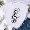 Maycaur Mode Musiknote Bedrucktes Damen T-Shirt Harajuku Kurzarm Lustiges T-Shirt Niedliches Cartoon Oberteil Tees Damenkleidung