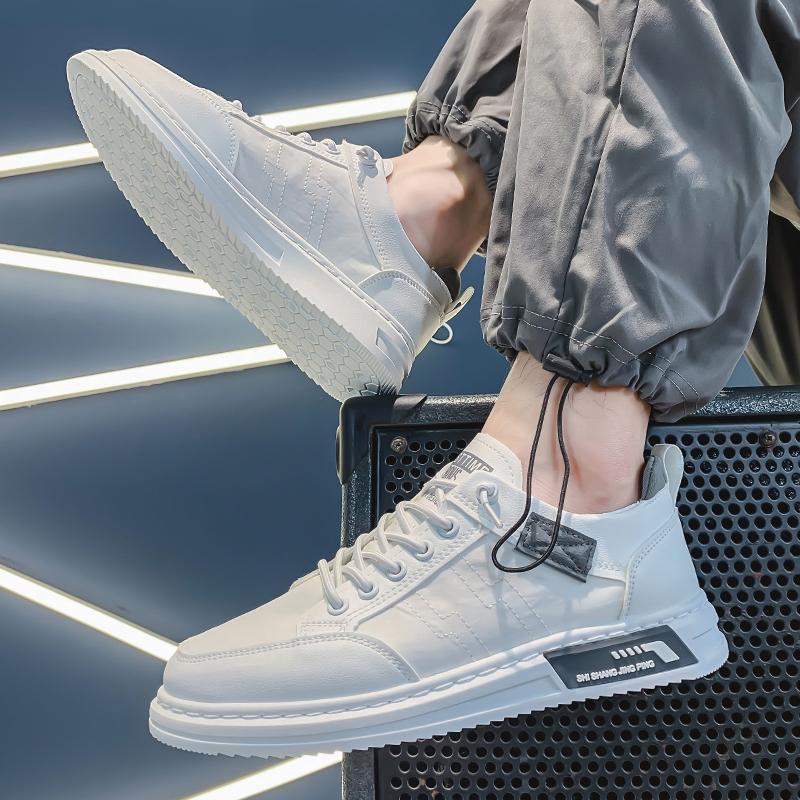 Trendy Men 'S Skate Shoes Fashion All -Match Men 'S White Shoes Summer New Men 'S Leather Casual Shoes Business Shoes For Men