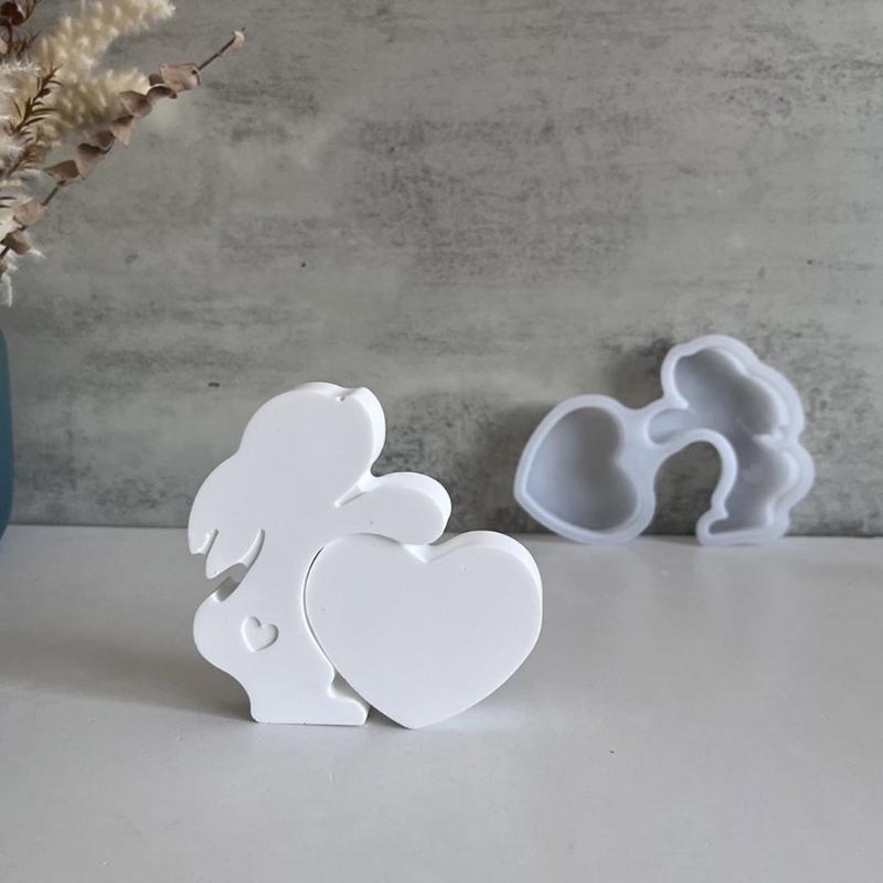 Easter Themed Ornament Mould Flexible Silicone Mold for Rabbit Figurine Decoration Gypsum Mold Jewelry Making Supplies