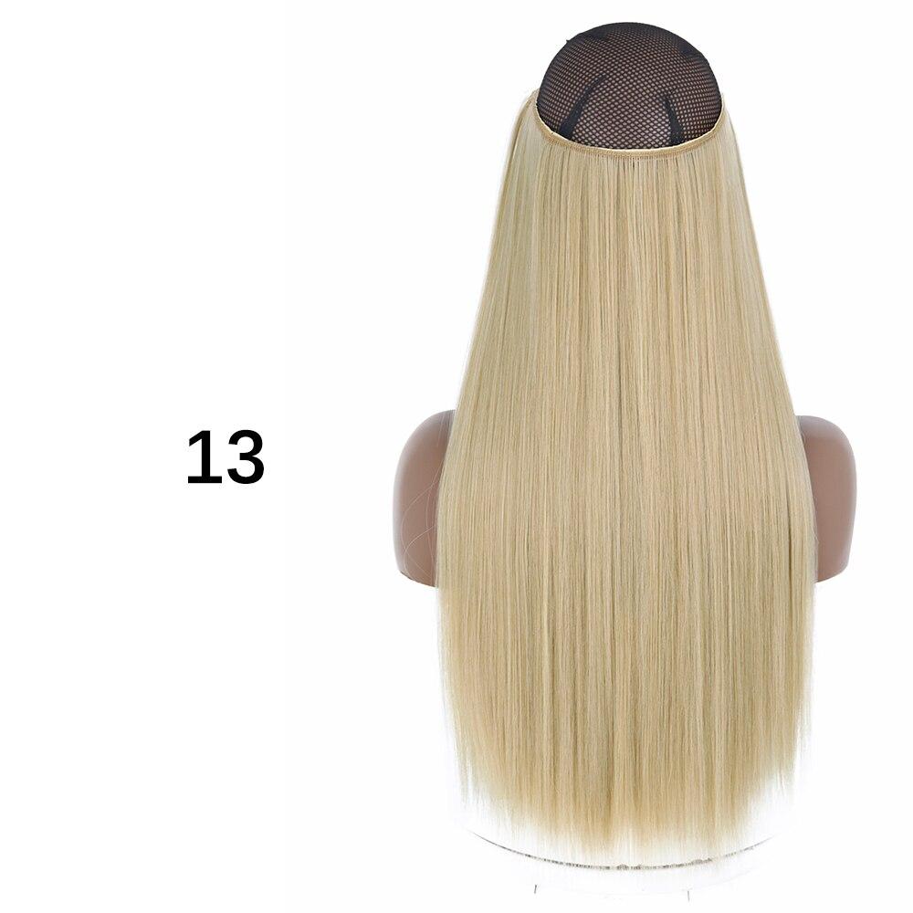 MERISIHAIR Clip-less Synthetic Hair Extensions Invisible Line Hairpiece 16 22 32 Inches Natural Black Brown Blonde for Women