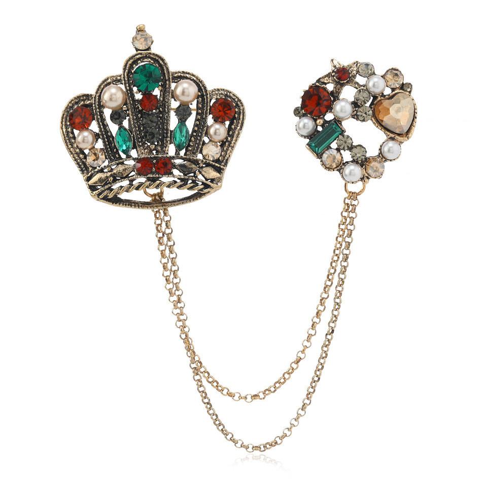 Vintage Zinc Alloy Brooch Pin With Tassel For Womens Retro Fashion Accessory