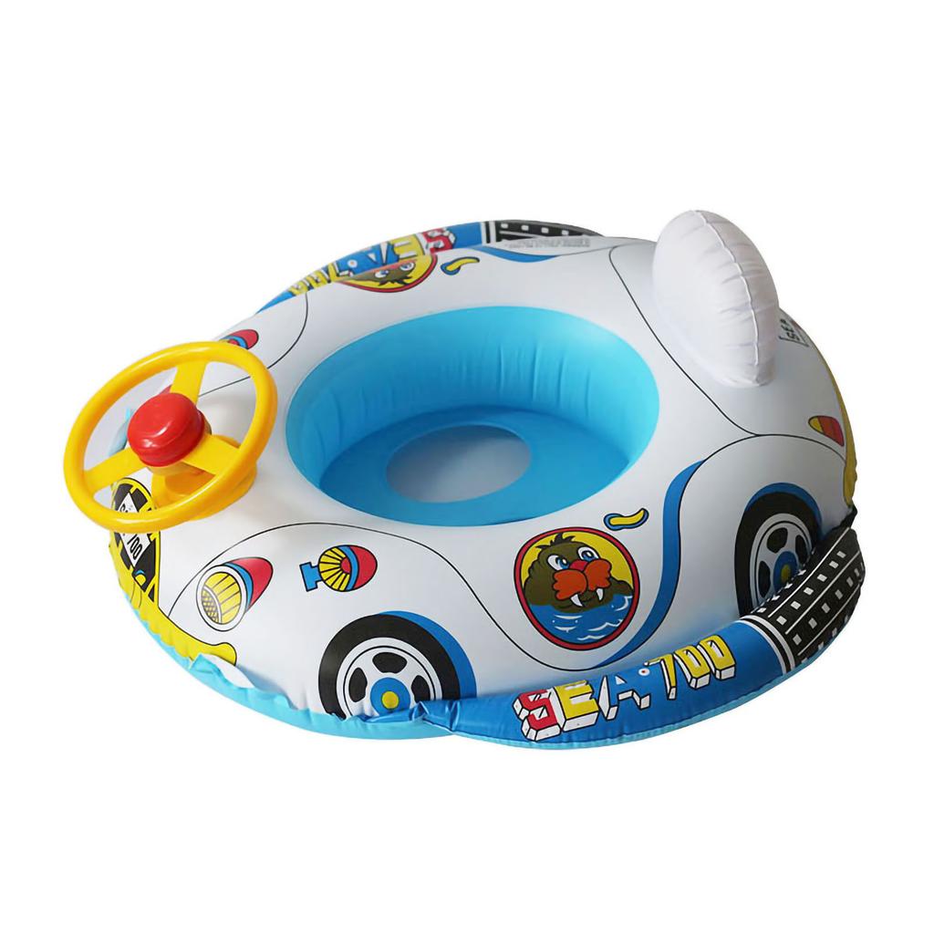 Baby Inflatable Swim Float Boat Children Summer PVC Cartoon Cute Pool Swimming Ring Boat for Holiday Boat Shape