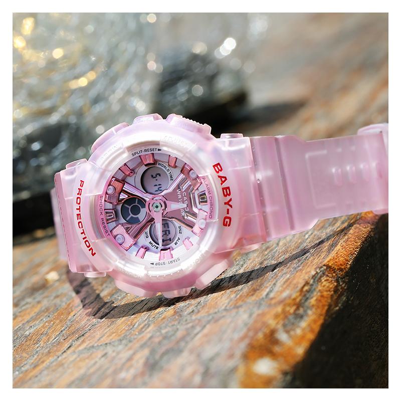Casio Serie BABY-G Colori Estate Gelato Macaron Impermeabile e Antiurto Movimento al Quarzo Cinturino in Resina Orologio Giapponese e Coreano BA-130CV-4APR