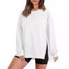 2024 Autumn/Winter Women's Loose Round Neck Zip Hoodie