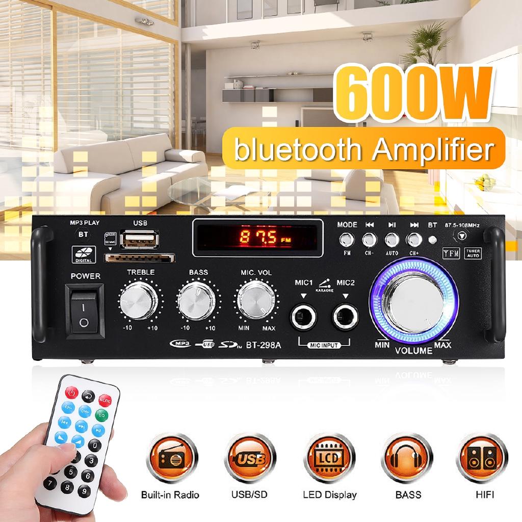 600W Audio bluetooth Home Amplifier Subwoofer Amplifier Home Theater Sound System Mini Amplifier Professional Amplifiers