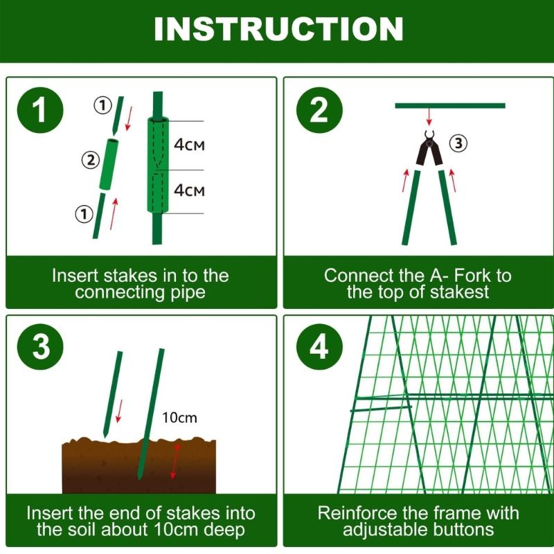 Friendly Durable Plastic Coated Steel Garden Trellis With Net And Ties A Frame Design For Heavy Duty 47x63 Inch