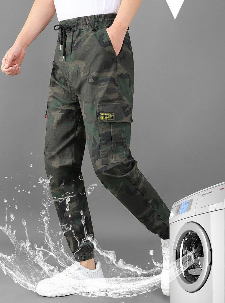 Robuste Herren-Arbeitshose in Camouflage - Elastisch, Verstärkter Schritt, Ganzjahres-Outdoor-Arbeitsschutzbekleidung