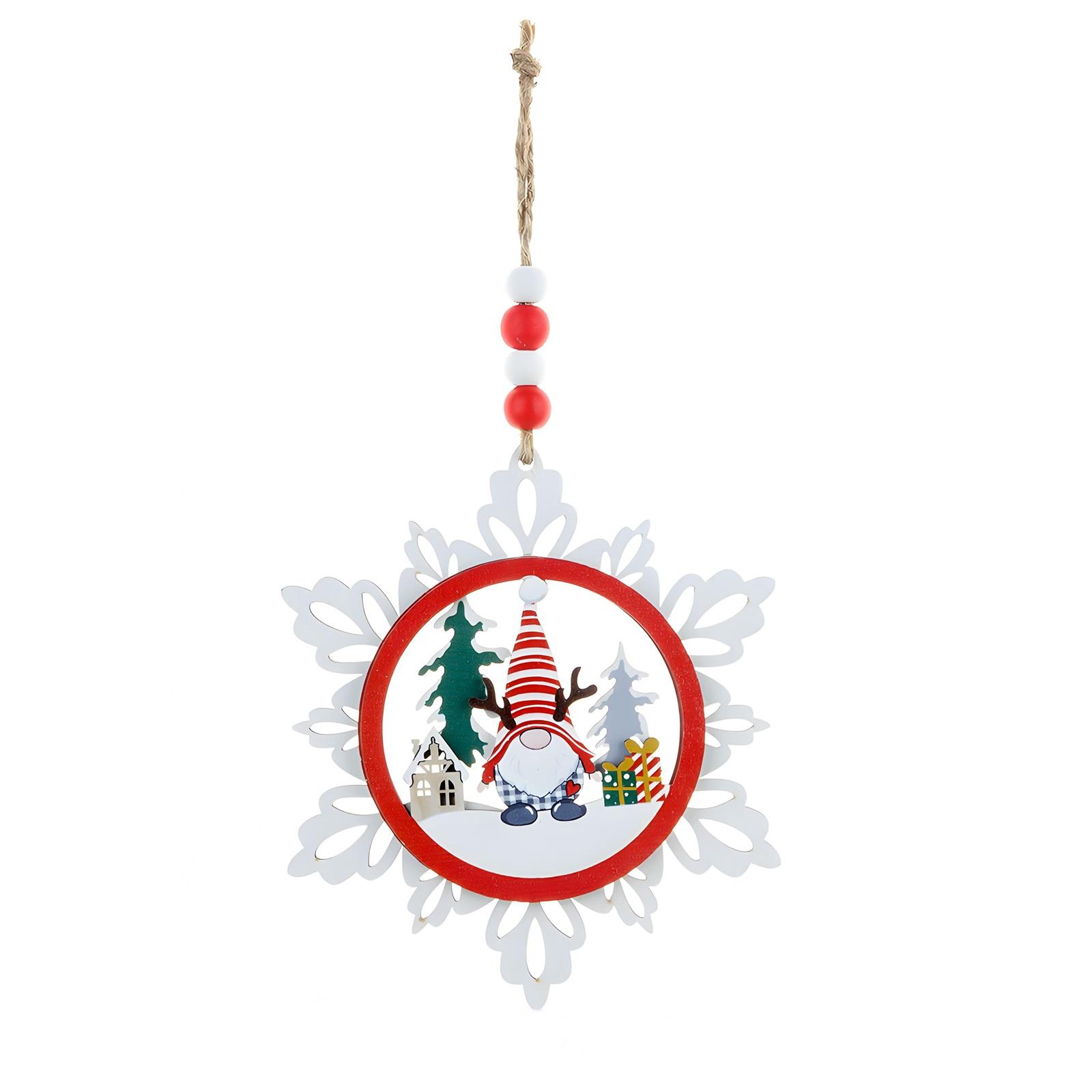 

2D Wooden Snowflake Ornaments, Faceless Christmas Hats, Christmas Decorations One Size
