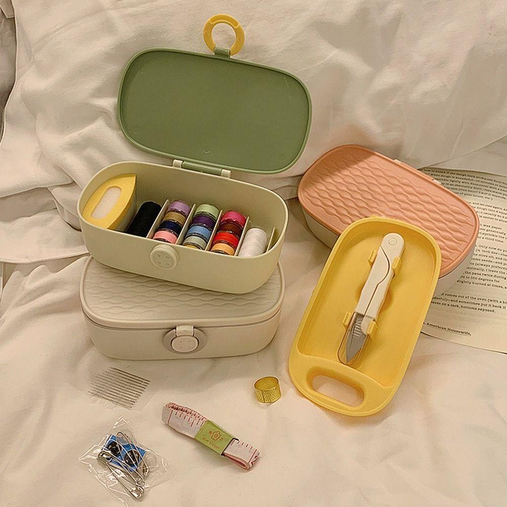 Large Capacity Needle and Thread Box Simple Sewing Project Kit Thimble Needle Sewing Box  Adults