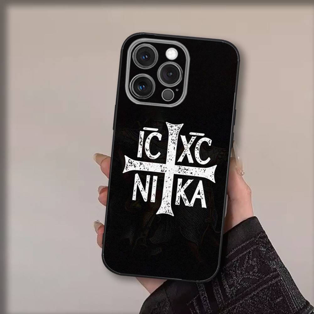 Ortodoxní křesťané Pouzdro na telefon Pro iPhone 17,16,15,14,13,12,11,Pro,Max,Plus,Air,X,XS,XR,SE,8,7,Mini,Měkké Černé Funda
