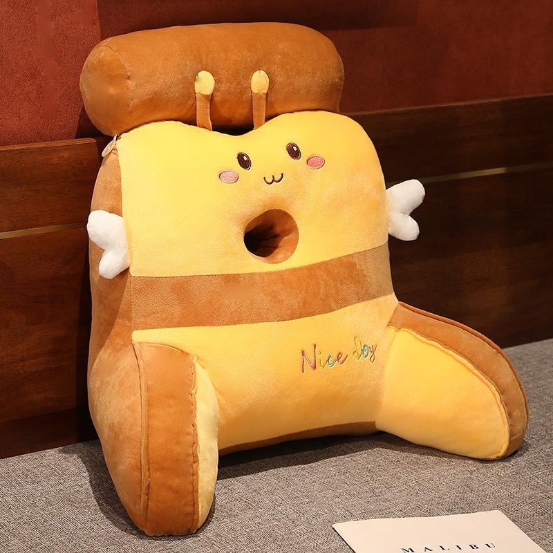 Honeybee Rabbit Cartoon Shape Seat Cushion Multi Functional Reading Pillow Sofa Chair Decorator Plush Waist Cushion Headrest