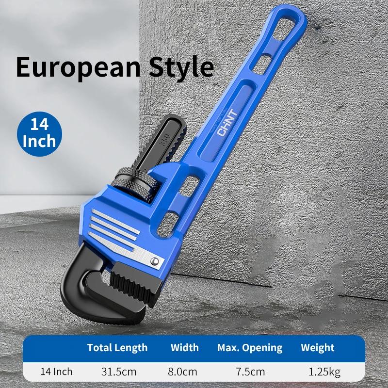 Pipe Wrench European Style Heavy Duty 10" Pipe Pliers 8 To 14 Inch Quick-Opening High-Carbon Steel Plumbing Pincers Repair Tool