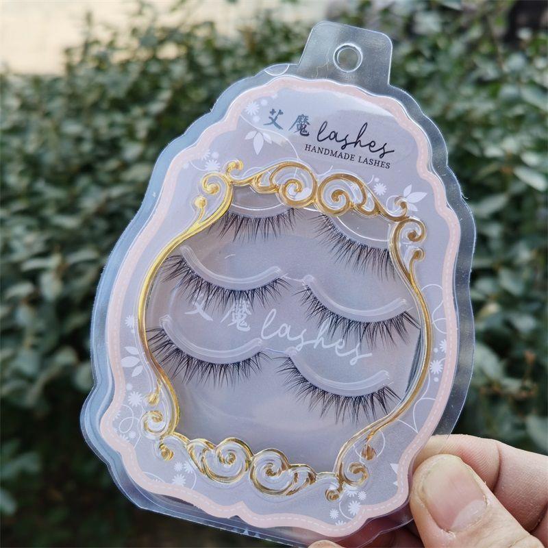 Aimo - Set aus 3 Paar: Natürliche, zarte künstliche Wimpern