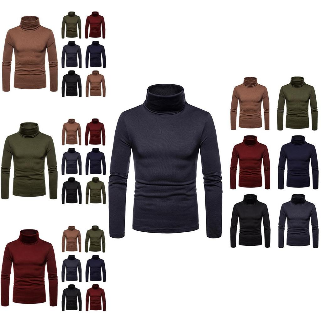 Cotton Thermal Mens Turtle Neck Skivvy Turtleneck Sweaters Stretch Tops Shirt