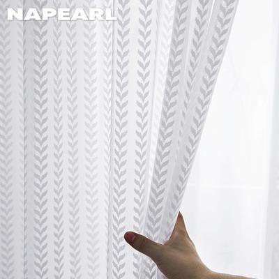 1 STUK Franse Stijl Minimalistisch High-end Kant Kettinggebreid Effen Kleur Transparant Gordijn voor Keuken Woonkamer Balkon Huisdecoratie