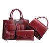 Fashion Crocodile Pattern Handbag Set with Square Buckle