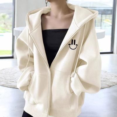 Damen Wintermantel mit Kapuze und Seitentaschen, dickes Plüschfutter, Reißverschluss, Kordelzug, Oberbekleidung, langärmelig, winddicht, wärmespeichernd, Outdoorjacke