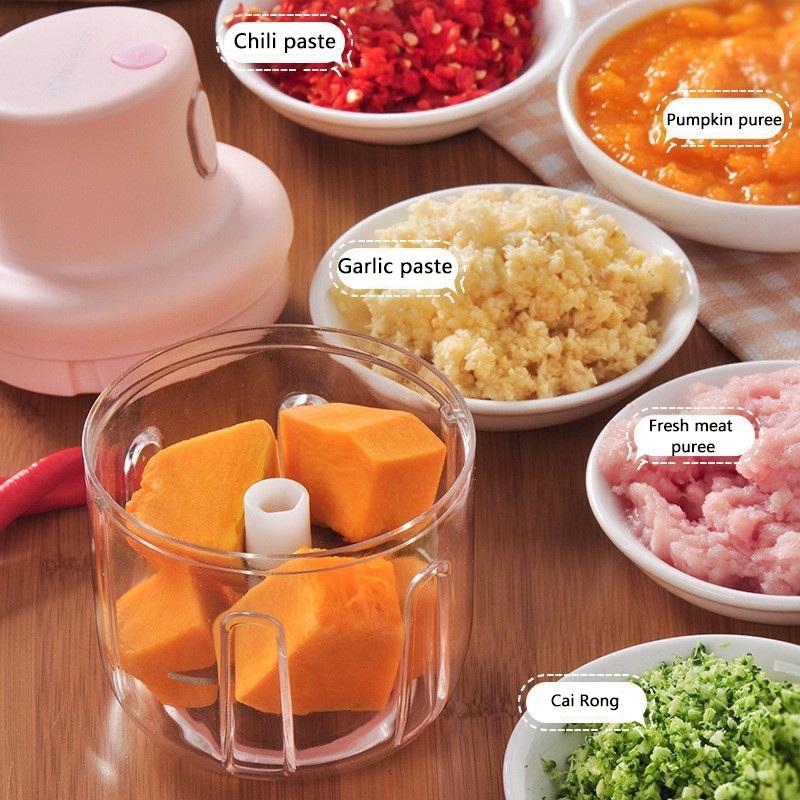 Mini Electric Garlic Chopper Meat Grinder Garlic Masher Machine Sturdy Durable Crushed Ginger Vegetable Crusher Baby Food Maker