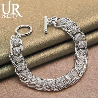Bracelet multi-cercles en argent sterling 925, bijou de mariage tendance