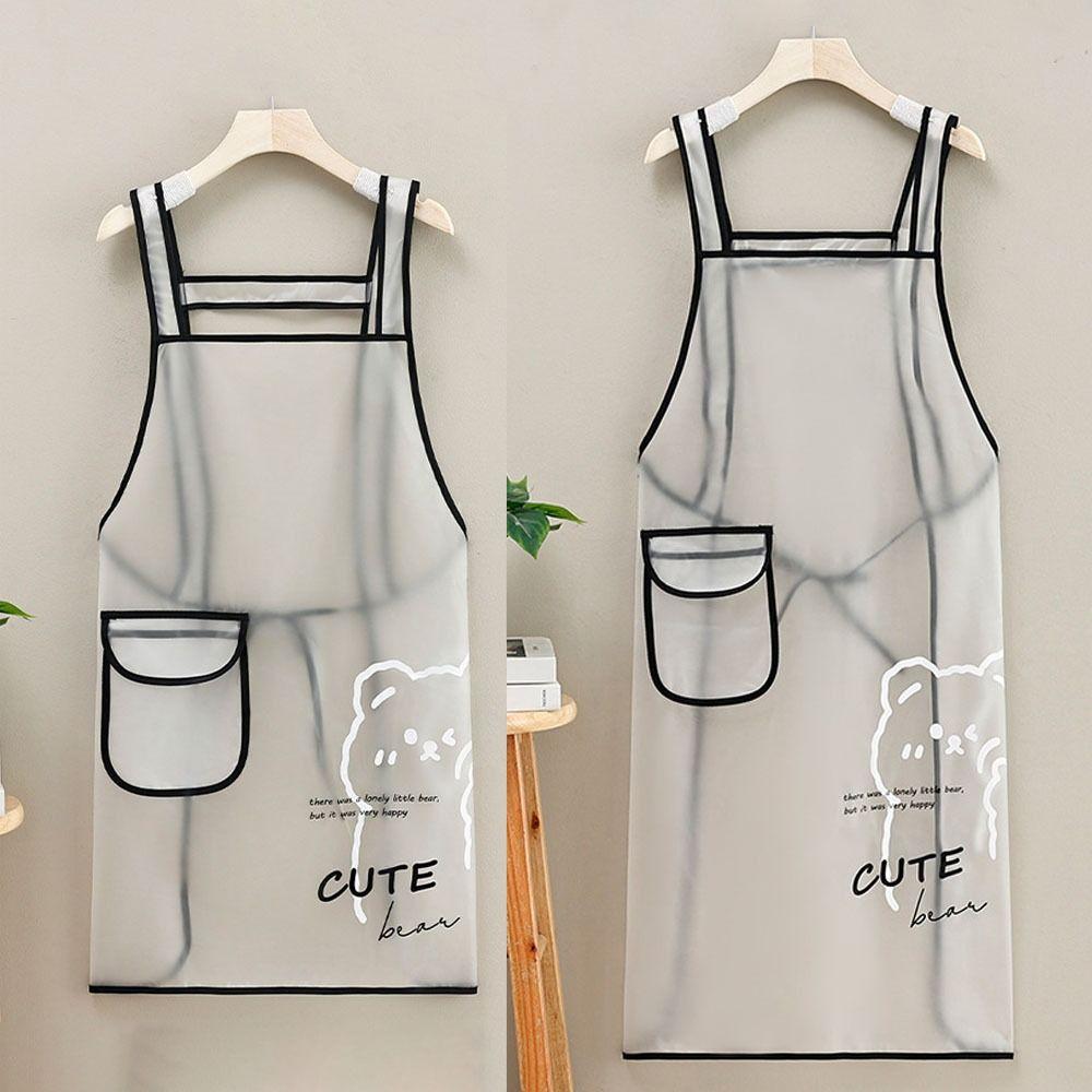 TPU Kitchen Apron Waterproof Cleaning Aprons for Aquatic Products Work Apron  Household