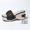 Women's Slippers 2025Summer New Platform Sandals Retro Metal Buckle Slippers Designer Wedge Sandals for Women Casual Beach Shoes
