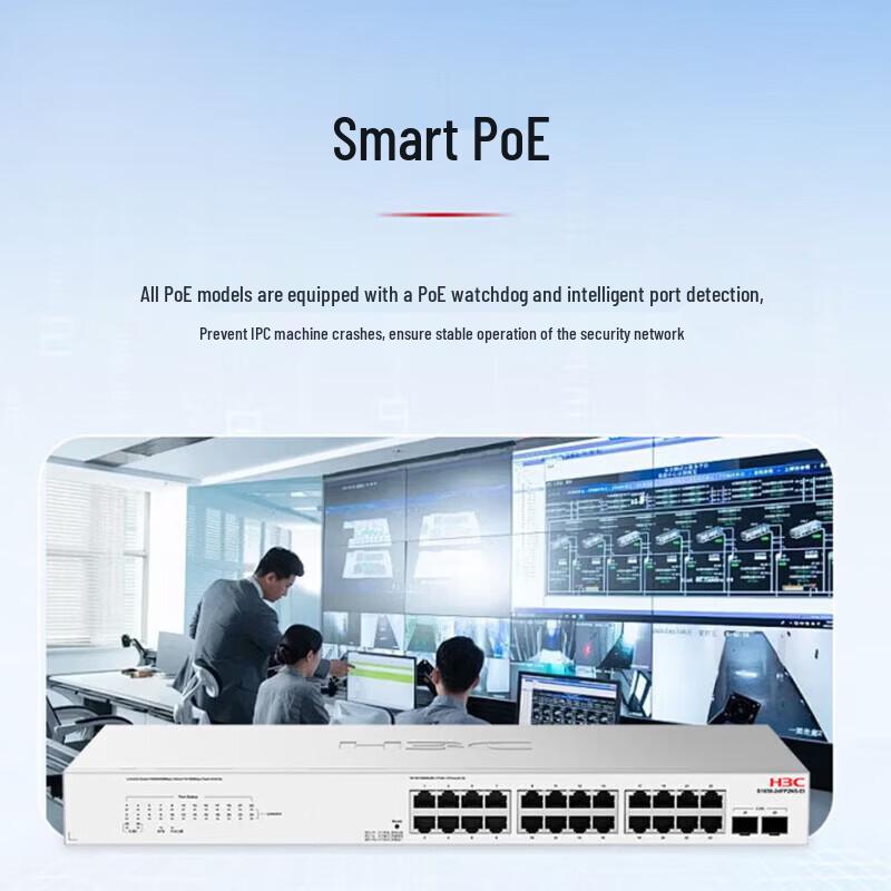 H3C S1650-24FP2NS-EI 2.5G Uplink Lightly Managed PoE Switch