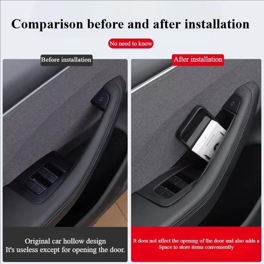 ABS Door Handle Storage Tray Phone Holder 4Pcs For 3 2024 2025 And Y Juniper 2025 Car Accessories