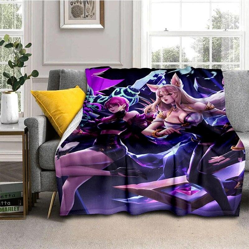 LOL hra Komiks Měkká plyšová rozkládací pohovka Házecí kreslené piknikové deky Moderní flanelový povlak na deku Gedruckt Bettdecke Geschenk