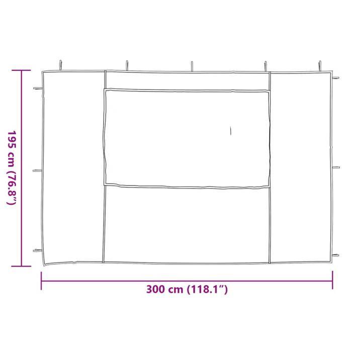 VidaXL 2x Paroi de Tente de Réception avec Fenêtre PE Blanc Tonelle Pavillon 45113