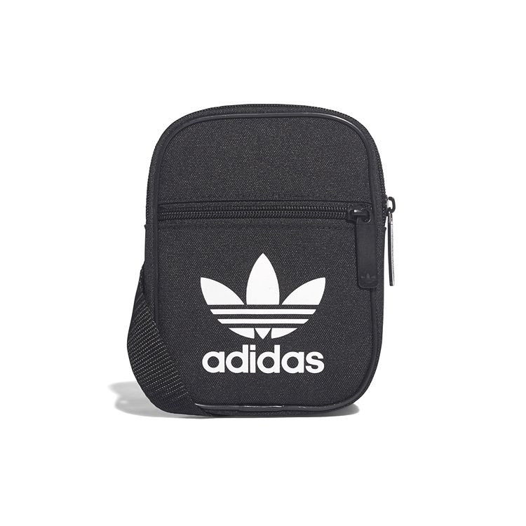 Adidas Originals Large Logo Sports Casual Versatile Fabric Mini Shoulder Crossbody Bag Unisex Bags Black BK6730 Black