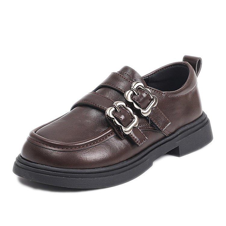 

Кожаные туфли для девочек, туфли принцессы, весна 2025, новая детская обувь, черные туфли-лодочки для маленькой девочки, лоферы в британском стиле 36