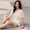 Ice Silk Pajamas Women's Summer 1011 New High-end Lace Short-sleeved Shorts Women Can Wear Loungewear In Summer