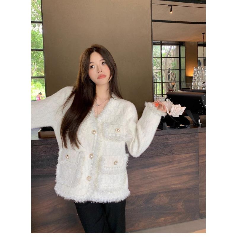 Celebrity High-end Western Style Knitted Cardigan for Women Lazy Style Chic and Beautiful French Style Jacket
