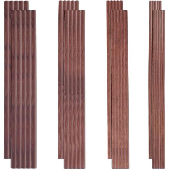 OLYCRFAT 32Pcs 4 Size Walnut Dowel Rods 6 Inch Long Dowel Rods Wood Sticks 2.7/4/4.5/5.8mm Dia Unfinished Round Sticks Wooden Carving Blocks for