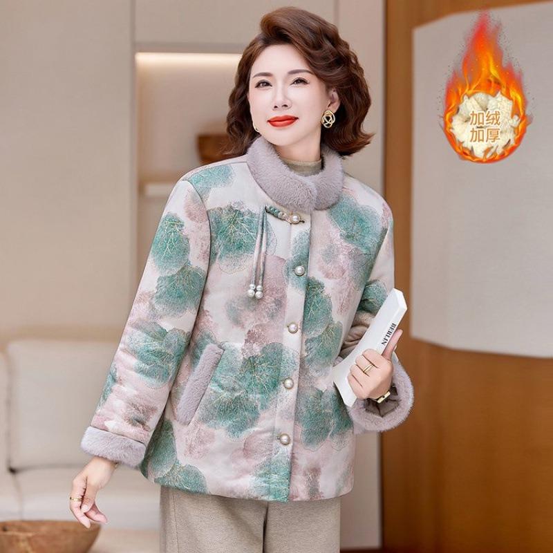 Winter cotton-padded clothes, retro disc-buckled women's cotton-padded jackets, piled and thickened Chinese cotton-padded jackets, women's