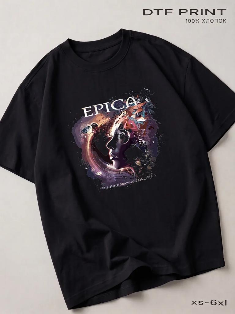 Schwarzes T-Shirt Epica (Episch), Metallrückseite rein