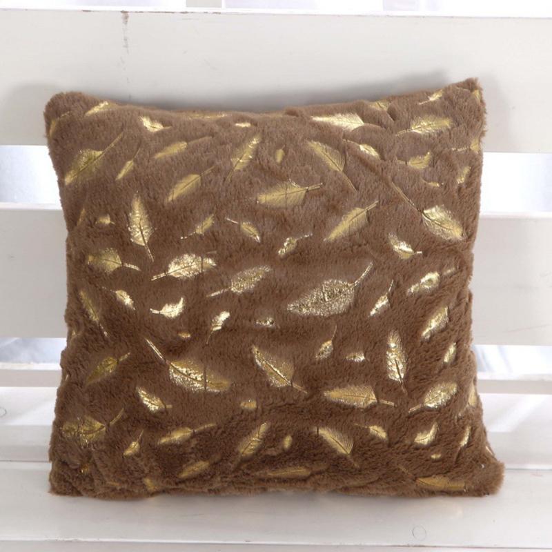 1Pc Plush Thick Leaf Pattern Soft Cushion Covers Sofa Couch Pillow Pillowcase 43x43CM