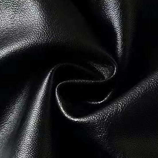 Men Coat Faux Fur Lapel Long Sleeve Faux Leather Jacket Thickened