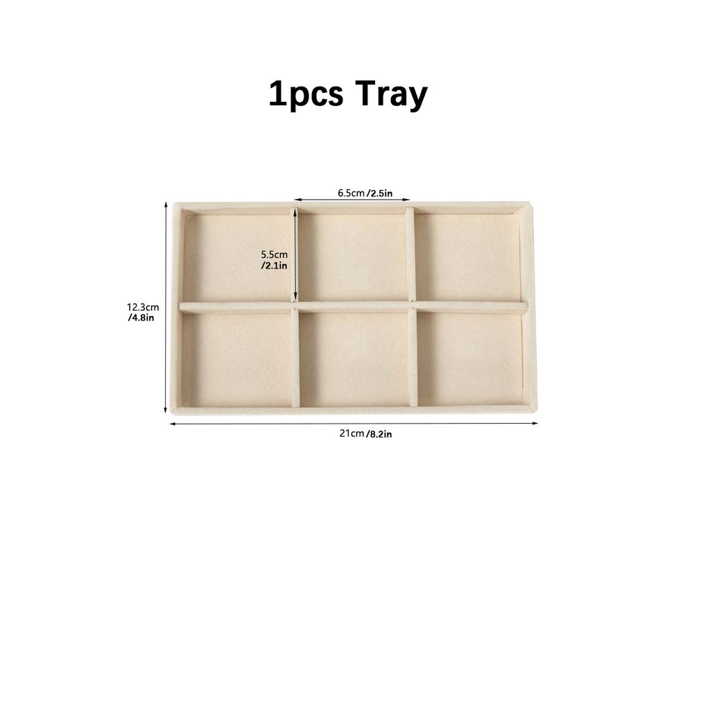 Velvet Jewelry Display Tray Set, Exquisite Jewelry Organizer, Portable Ring, Earring, Necklace Storage Box, Anti-Oxidation Pouch