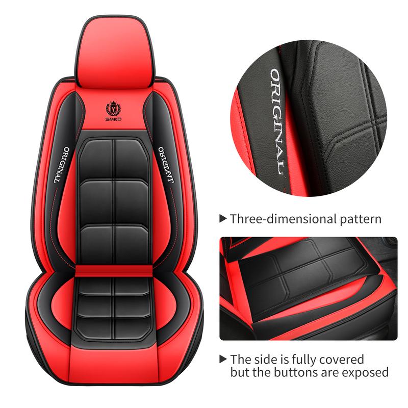 1 pezzo Coprisedile Auto Universale in Pelle PU Premium Tappetino Protettivo per Tutte le Stagioni con Morbido Cuscino Coprisedile Pacchetto Completo
