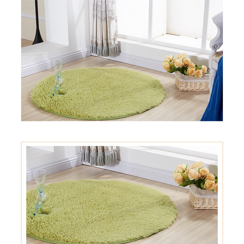 Round Carpet Anti-slide Footcloth Bedroom Living Room Bathroom Blanket Floor Chair Cushion Rug Bay Window Basket Bedside