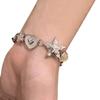 Ästhetisches Herz Stern Kettenarmband Stilvolles Perlenarmband Schickes Armband Charm-Armband Perfektes Geschenk für Modebegeisterte