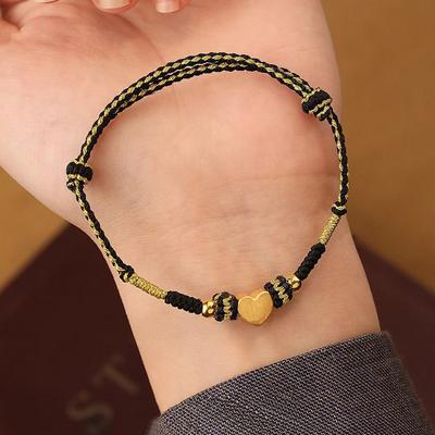 Liebe Hand Seil Frauen Jahr Flut Einfache Nische Design Sinn Transfer Perle Herz Armband