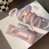Pink Gradient Smudge Hair Clip Female Sweet Design Versatile Shark Clip Temperament Hair Accessories